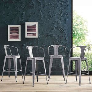 ModwayModway Promenade Bar Stool Set of 4 EEI-3953 EEI-3953-GME- BetterPatio.com