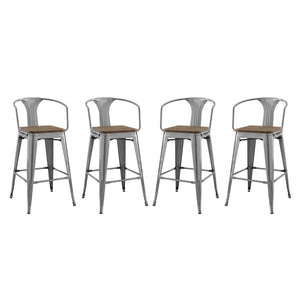 ModwayModway Promenade Bar Stool Set of 4 EEI-3955 EEI-3955-GME- BetterPatio.com