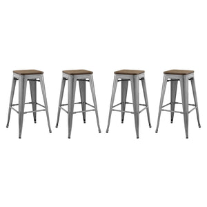 ModwayModway Promenade Bar Stool Set of 4 EEI-3957 EEI-3957-GME- BetterPatio.com