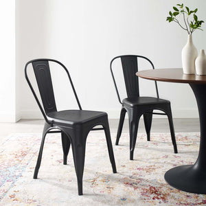 ModwayModway Promenade Bistro Dining Side Chair Set of 2 EEI-3859 EEI-3859-BLK- BetterPatio.com