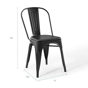 ModwayModway Promenade Bistro Dining Side Chair Set of 2 EEI-3859 EEI-3859-BLK- BetterPatio.com