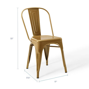 ModwayModway Promenade Bistro Dining Side Chair Set of 2 EEI-3859 EEI-3859-GLD- BetterPatio.com