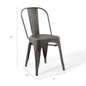 ModwayModway Promenade Bistro Dining Side Chair Set of 2 EEI-3859 EEI-3859-GME- BetterPatio.com