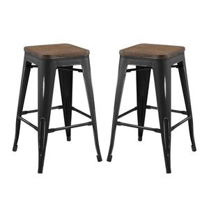 ModwayModway Promenade Counter Stool Set of 2 EEI-3958 EEI-3958-BLK- BetterPatio.com