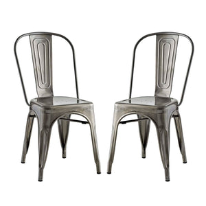 ModwayModway Promenade Dining Side Chair Set of 2 EEI-2749 EEI-2749-GME-SET- BetterPatio.com