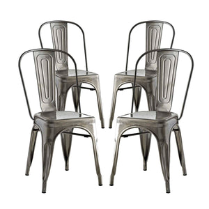 ModwayModway Promenade Dining Side Chair Set of 4 EEI-2750 EEI-2750-GME-SET- BetterPatio.com