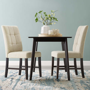 ModwayModway Promulgate Biscuit Tufted Upholstered Fabric Dining Chair Set of 2 EEI-3335 EEI-3335-BEI- BetterPatio.com