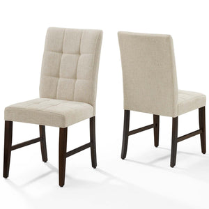 ModwayModway Promulgate Biscuit Tufted Upholstered Fabric Dining Chair Set of 2 EEI-3335 EEI-3335-BEI- BetterPatio.com