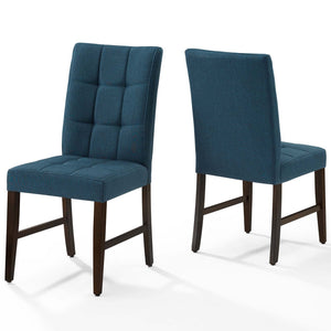 ModwayModway Promulgate Biscuit Tufted Upholstered Fabric Dining Chair Set of 2 EEI-3335 EEI-3335-BLU- BetterPatio.com