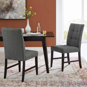 ModwayModway Promulgate Biscuit Tufted Upholstered Fabric Dining Chair Set of 2 EEI-3335 EEI-3335-GRY- BetterPatio.com