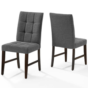 ModwayModway Promulgate Biscuit Tufted Upholstered Fabric Dining Chair Set of 2 EEI-3335 EEI-3335-GRY- BetterPatio.com