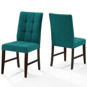 ModwayModway Promulgate Biscuit Tufted Upholstered Fabric Dining Chair Set of 2 EEI-3335 EEI-3335-TEA- BetterPatio.com