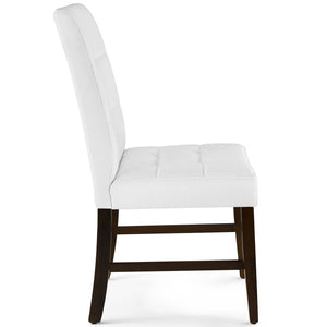 ModwayModway Promulgate Biscuit Tufted Upholstered Fabric Dining Chair Set of 2 EEI-3335 EEI-3335-WHI- BetterPatio.com