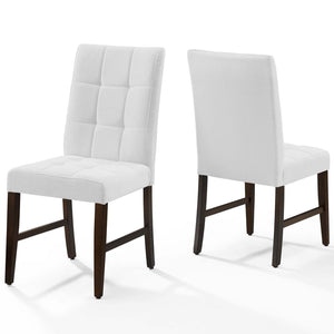 ModwayModway Promulgate Biscuit Tufted Upholstered Fabric Dining Chair Set of 2 EEI-3335 EEI-3335-WHI- BetterPatio.com