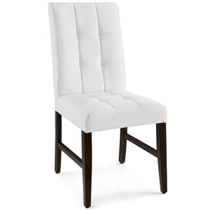 ModwayModway Promulgate Biscuit Tufted Upholstered Fabric Dining Chair Set of 2 EEI-3335 EEI-3335-WHI- BetterPatio.com