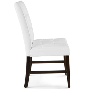 ModwayModway Promulgate Biscuit Tufted Upholstered Faux Leather Dining Side Chair Set of 2 EEI-3336 EEI-3336-WHI- BetterPatio.com