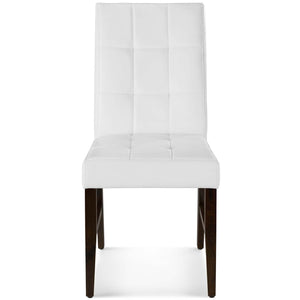 ModwayModway Promulgate Biscuit Tufted Upholstered Faux Leather Dining Side Chair Set of 2 EEI-3336 EEI-3336-WHI- BetterPatio.com