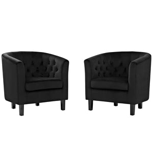 ModwayModway Prospect 2 Piece Performance Velvet Armchair Set EEI-3153 EEI-3153-BLK-SET- BetterPatio.com