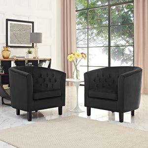 ModwayModway Prospect 2 Piece Performance Velvet Armchair Set EEI-3153 EEI-3153-BLK-SET- BetterPatio.com