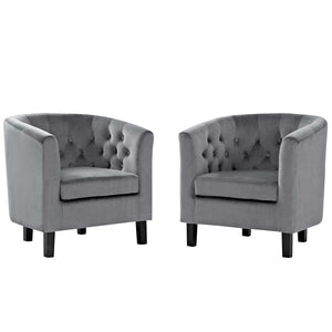 ModwayModway Prospect 2 Piece Performance Velvet Armchair Set EEI-3153 EEI-3153-GRY-SET- BetterPatio.com