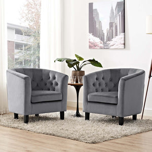 ModwayModway Prospect 2 Piece Performance Velvet Armchair Set EEI-3153 EEI-3153-GRY-SET- BetterPatio.com