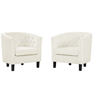 ModwayModway Prospect 2 Piece Performance Velvet Armchair Set EEI-3153 EEI-3153-IVO-SET- BetterPatio.com