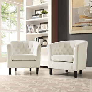 ModwayModway Prospect 2 Piece Performance Velvet Armchair Set EEI-3153 EEI-3153-IVO-SET- BetterPatio.com