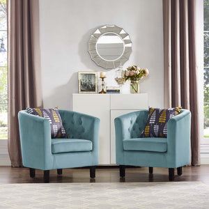 ModwayModway Prospect 2 Piece Performance Velvet Armchair Set EEI-3153 EEI-3153-SEA-SET- BetterPatio.com