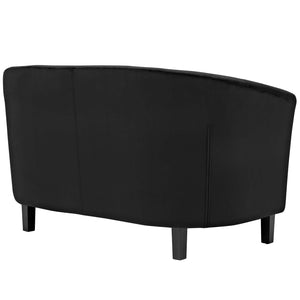 ModwayModway Prospect 2 Piece Performance Velvet Loveseat and Armchair Set EEI-3154 EEI-3154-BLK-SET- BetterPatio.com