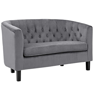 ModwayModway Prospect 2 Piece Performance Velvet Loveseat and Armchair Set EEI-3154 EEI-3154-GRY-SET- BetterPatio.com