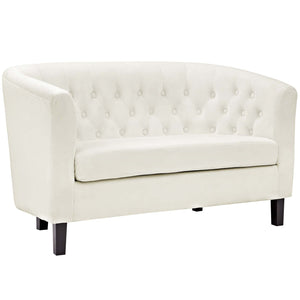 ModwayModway Prospect 2 Piece Performance Velvet Loveseat and Armchair Set EEI-3154 EEI-3154-IVO-SET- BetterPatio.com