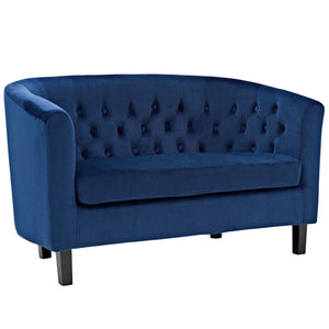 ModwayModway Prospect 2 Piece Performance Velvet Loveseat and Armchair Set EEI-3154 EEI-3154-NAV-SET- BetterPatio.com