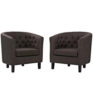 ModwayModway Prospect 2 Piece Upholstered Fabric Armchair Set EEI-3150 EEI-3150-BRN-SET- BetterPatio.com