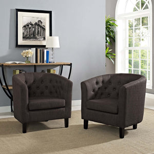 ModwayModway Prospect 2 Piece Upholstered Fabric Armchair Set EEI-3150 EEI-3150-BRN-SET- BetterPatio.com