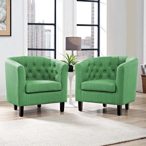 ModwayModway Prospect 2 Piece Upholstered Fabric Armchair Set EEI-3150 EEI-3150-GRN-SET- BetterPatio.com