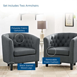 ModwayModway Prospect 2 Piece Upholstered Fabric Armchair Set EEI-3150 EEI-3150-GRY-SET- BetterPatio.com