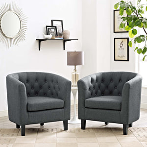 ModwayModway Prospect 2 Piece Upholstered Fabric Armchair Set EEI-3150 EEI-3150-GRY-SET- BetterPatio.com