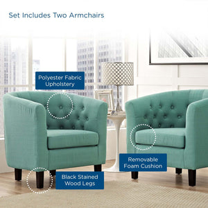 ModwayModway Prospect 2 Piece Upholstered Fabric Armchair Set EEI-3150 EEI-3150-LAG-SET- BetterPatio.com