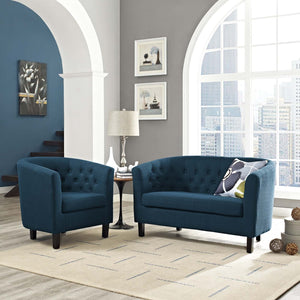 ModwayModway Prospect 2 Piece Upholstered Fabric Loveseat and Armchair Set EEI-3148 EEI-3148-AZU-SET- BetterPatio.com