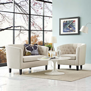 ModwayModway Prospect 2 Piece Upholstered Fabric Loveseat and Armchair Set EEI-3148 EEI-3148-BEI-SET- BetterPatio.com