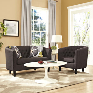 ModwayModway Prospect 2 Piece Upholstered Fabric Loveseat and Armchair Set EEI-3148 EEI-3148-BRN-SET- BetterPatio.com