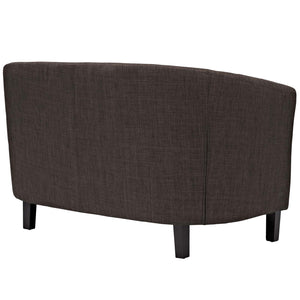 ModwayModway Prospect 2 Piece Upholstered Fabric Loveseat and Armchair Set EEI-3148 EEI-3148-BRN-SET- BetterPatio.com