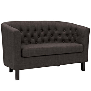 ModwayModway Prospect 2 Piece Upholstered Fabric Loveseat and Armchair Set EEI-3148 EEI-3148-BRN-SET- BetterPatio.com