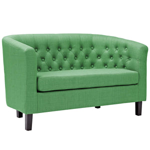 ModwayModway Prospect 2 Piece Upholstered Fabric Loveseat and Armchair Set EEI-3148 EEI-3148-GRN-SET- BetterPatio.com