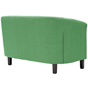 ModwayModway Prospect 2 Piece Upholstered Fabric Loveseat and Armchair Set EEI-3148 EEI-3148-GRN-SET- BetterPatio.com