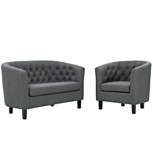 ModwayModway Prospect 2 Piece Upholstered Fabric Loveseat and Armchair Set EEI-3148 EEI-3148-GRY-SET- BetterPatio.com