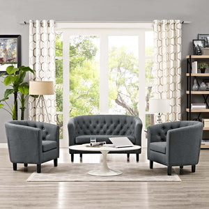 ModwayModway Prospect 3 Piece Upholstered Fabric Loveseat and Armchair Set EEI-3149 EEI-3149-GRY-SET- BetterPatio.com