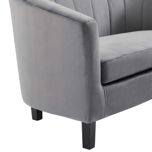 ModwayModway Prospect Channel Tufted Performance Velvet Armchair EEI-3188 EEI-3188-GRY- BetterPatio.com