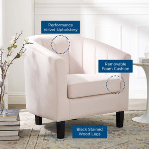 ModwayModway Prospect Channel Tufted Performance Velvet Armchair EEI-3188 EEI-3188-PNK- BetterPatio.com