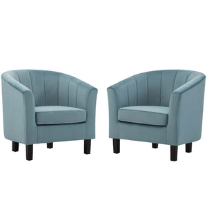 ModwayModway Prospect Channel Tufted Performance Velvet Armchair Set of 2 EEI-4150 EEI-4150-LBU- BetterPatio.com